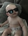 HJSTES Polarized Baby Sunglasses for Toddler Boys Girls TPEE Flexible Frame with Strap for Infant Age 03Square Black