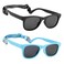 HXS 2Pack Polarized Toddler Sunglasses with Strap for 1824 MonthsBlack Sky Blue