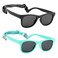 HXS 2Pack Polarized Toddler Sunglasses with Strap for 24 Year OldsBlack Mint Green