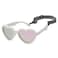 Hycredi Heart Shaped Baby Sunglasses with Strap Adjustable Polarized Shades for Newborn Infant Age 024 Months WhiteSilver Mirrored