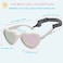 Hycredi Heart Shaped Baby Sunglasses with Strap Adjustable Polarized Shades for Newborn Infant Age 024 Months WhiteSilver Mirrored