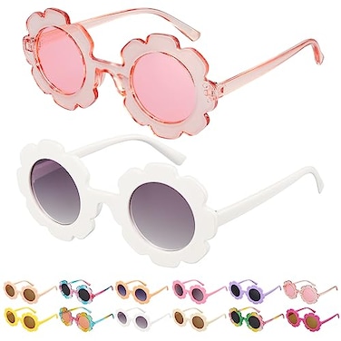 Mdvora 2 Pack Round Flower Sunglasses Set Outdoor Kids Sunglasses KitSet A 2pcs