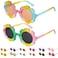 Mdvora 2 Pack Round Flower Sunglasses Set Outdoor Kids Sunglasses KitSet B 2pcs