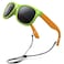 RIVBOS Kids Sunglasses Polarized UV Protection Flexible Rubber Glasses Shades with Strap for Boys Girls Green