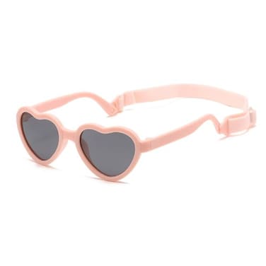 SJBNCai Baby Sunglasses Flexible Polarized Heart Shaped Sunglasses with Strap for Toddler Newborn Infant Ages 024 Months