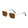 Fayoh Naomi Rectangular Sunglasses Classic Retro Metal Frame Small Size UV400 UV Protection For Men And Women GoldBrown