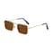 Fayoh Naomi Rectangular Sunglasses Classic Retro Metal Frame Small Size UV400 UV Protection For Men And Women GoldBrown
