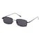 ADE WU Rectangle sunglasses for Women Men Vintage 90s Small Narrow Metal Frame Square Sun Glasses Unisex Black Frame Grey Lens