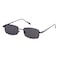 ADE WU Rectangle sunglasses for Women Men Vintage 90s Small Narrow Metal Frame Square Sun Glasses Unisex Black Frame Grey Lens