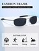 AEVOGUE Polarized Sunglasses For Men Rectangle Metal Frame Retro Sun Glasses AE0395 2 PackSilver Frame Grey LensSilver Frame Blue Lens 59