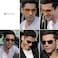 AEVOGUE Polarized Sunglasses For Men Rectangle Metal Frame Retro Sun Glasses AE0395 Black Frame Mirror Blue Lens 59