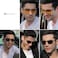 AEVOGUE Polarized Sunglasses For Men Rectangle Metal Frame Retro Sun Glasses AE0395 Black Frame Mirror Blue Lens 59