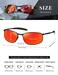 AEVOGUE Polarized Sunglasses For Men Rectangle Metal Frame Retro Sun Glasses AE0395 Black Frame Mirror Red Lens 59