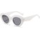 AIEYEZO Oversized Cat Eye Sunglasses for Women Cute Oval Thick Frame Cateye Sun Glasses Chic Retro Style Shades Candy White