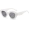 AIEYEZO Oversized Cat Eye Sunglasses for Women Cute Oval Thick Frame Cateye Sun Glasses Chic Retro Style Shades Candy White