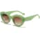 AIEYEZO Oversized Cat Eye Sunglasses for Women Cute Oval Thick Frame Cateye Sun Glasses Chic Retro Style Shades Green