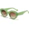 AIEYEZO Oversized Cat Eye Sunglasses for Women Cute Oval Thick Frame Cateye Sun Glasses Chic Retro Style Shades Green