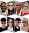 AIEYEZO Oversized Square Sunglasses for Men Women Fashion Metal Frame Square Aviator Gradient Shades BlackGrey Gradient