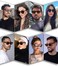 AIEYEZO Retro Sunglasses for Womens Mens Square Thick Framed Shades Trendy Vintage Sun Glasses BlackOrange