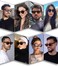 AIEYEZO Retro Sunglasses for Womens Mens Square Thick Framed Shades Trendy Vintage Sun Glasses BlackOrange