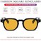 AIEYEZO Retro Sunglasses for Womens Mens Square Thick Framed Shades Trendy Vintage Sun Glasses BlackOrange