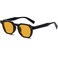 AIEYEZO Retro Sunglasses for Womens Mens Square Thick Framed Shades Trendy Vintage Sun Glasses BlackOrange