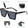 aisswzber Square Oversized Sunglasses for Women and Men Fashion Flat Top Goggle Siamese Lens