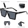 aisswzber Square Oversized Sunglasses for Women and Men Fashion Flat Top Goggle Siamese Lens