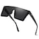 aisswzber Square Oversized Sunglasses for Women and Men Fashion Flat Top Goggle Siamese Lens