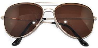 OWL Aviator Sunglasses Gold Metal Frame with Brown Lens Stylish Fashion