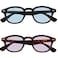 Bestum Inspired Square Sunglasses With Rivets Tinted Lens UV400 Black A BlueA Pink