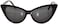 OWL Black Vintage Plastic Cat Eye Smoke Lens Sunglasses