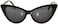 OWL Black Vintage Plastic Cat Eye Smoke Lens Sunglasses