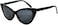 OWL Black Vintage Plastic Cat Eye Smoke Lens Sunglasses