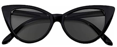 OWL Black Vintage Plastic Cat Eye Smoke Lens Sunglasses