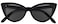 OWL Black Vintage Plastic Cat Eye Smoke Lens Sunglasses