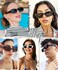 BOJOD Rectangle Sunglasses for Women Men Fashion Trendy Chunky Frame 90s Rectangle Sunglasses Black
