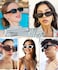 BOJOD Rectangle Sunglasses for Women Men Fashion Trendy Chunky Frame 90s Rectangle Sunglasses Black