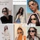 BOJOD Rectangle Sunglasses for Women Men Trendy Fashion Chunky Frame y2k 90s Rectangle Sunglasses Shades Blackleopard