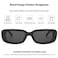 BOJOD Rectangle Sunglasses for Women Men Trendy Fashion Chunky Frame y2k 90s Rectangle Sunglasses Shades Blackleopard