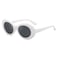 boqopod Retro Oval Sunglasses for Women Men Clout Goggles Trendy Round Kurt Cobain UV400 Glasses SG9750 White