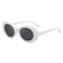 boqopod Retro Oval Sunglasses for Women Men Clout Goggles Trendy Round Kurt Cobain UV400 Glasses SG9750 White