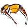 Br'Guras BrGuras Oversized Polarized Fit over Sunglasses Over Glasses for Men and Women Amber leopard Brown