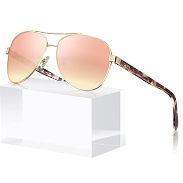 CARFIA Polarized Sunglasses for Women Acetate Arms UV400 Lightweight Flattering Fit CA3216