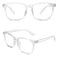 CGID Happy Store CN82 Large Oversized Bold Frame UV 400 Clear Lens Horn Rimmed GlassesTransparent