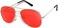OWL Classic Aviator Style Red Gradient Lens Sunglasses UV 400 Silver Metal Frame