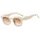 COTIA Fashion Square Sunglasses Women New Unique Irregular WaveShaped Frames Sun Glasses for Men Trending Cute Eyewear beige
