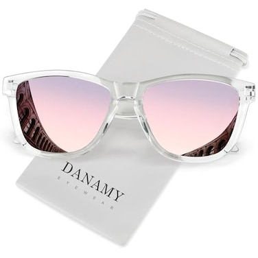 DANAMY Sunglasses Womens Polarized Sunglasses for Women Trendy Designer Mirrored UV Protection Sun Glasses