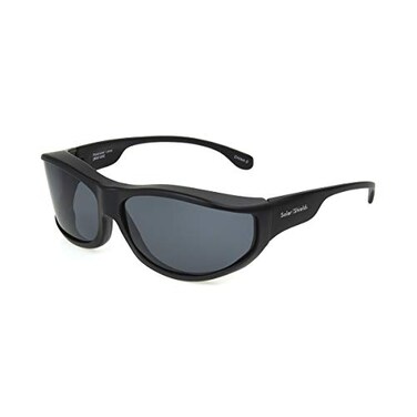 Dioptics Solar Shield Andes Fits Over Sunglasses Polarized Wrap Black 54 mm