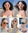 Dollger Beige Rectangle Sunglasses For Women Men Trendy 90s Rectangular Shade y2k sunglasses Beige